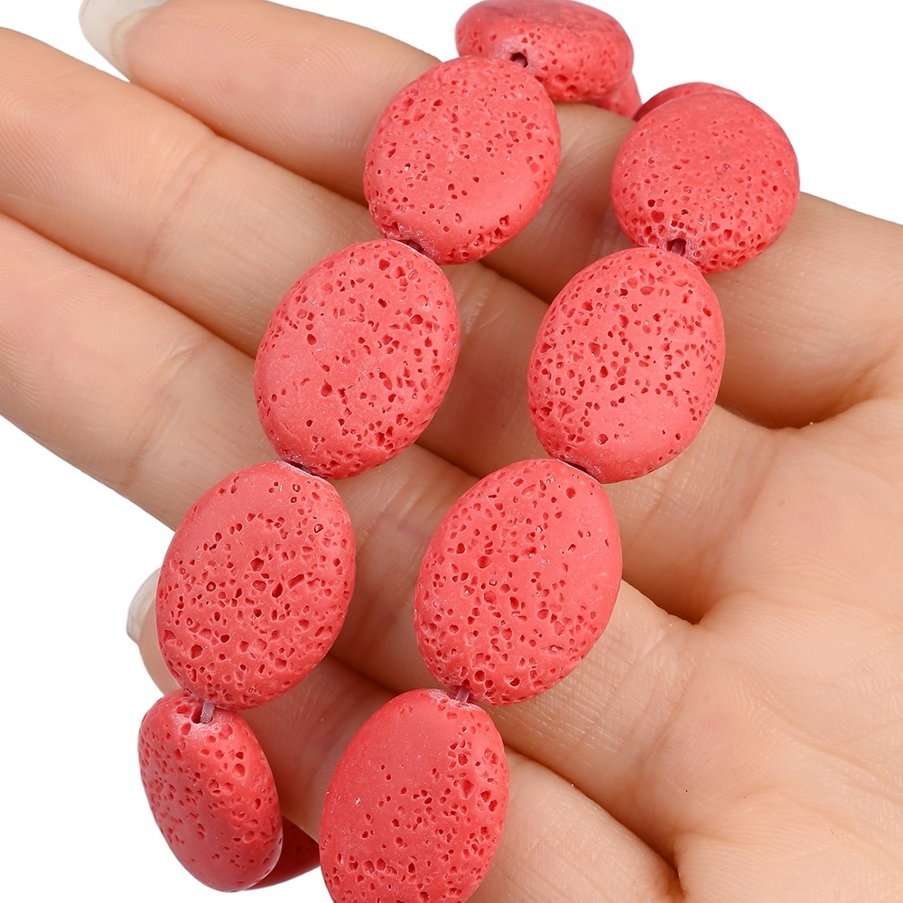 Natural Stone Beads Ellipse Loose Spacer Beads